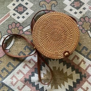 Rattan cross-body bag